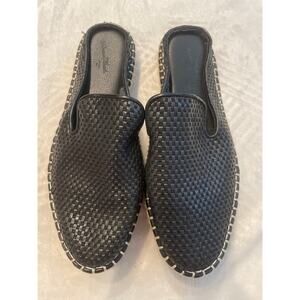 UNIVERSAL THREAD Stitch Woven Closed Toe Slip On Slippers Size 6 Black